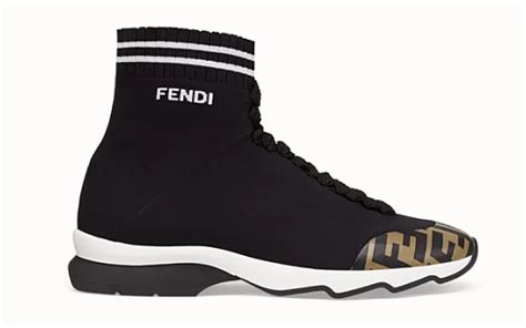 fendi sock sneakers sale|fendi shearling leather sneakers.